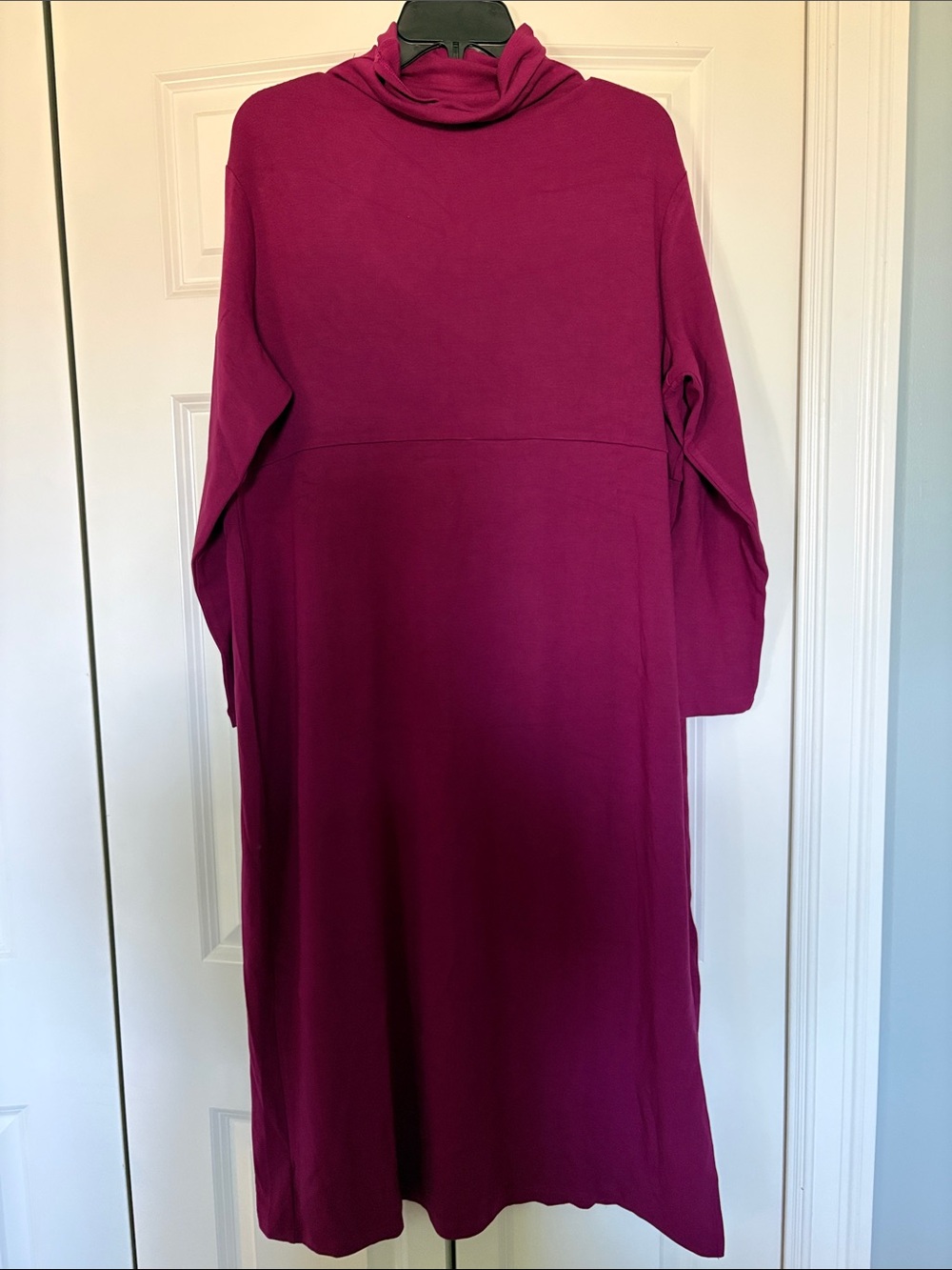 Women with Control Magenta Long Sleeve Turtleneck Dress
